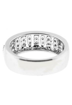 Diamond Ladies Ring with Milgrain Detail in 18K White Gold
