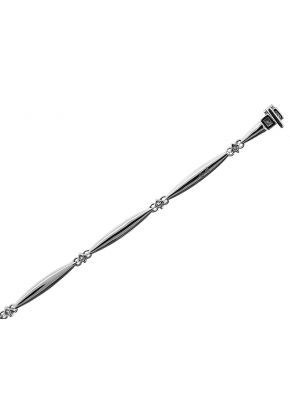 Bracelet with Graduated Sets of Round Diamonds Linked in 18k White Gold