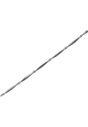 Bracelet with Graduated Sets of Round Diamonds Linked in 18k White Gold