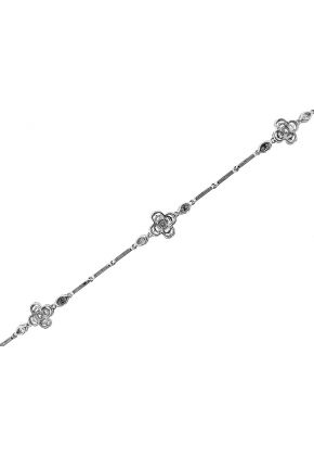 Tennis Bracelet with Fancy Shape Diamonds in 18K White Gold