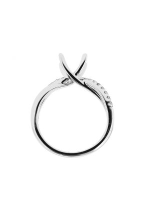 Twist Shank 0.17ct Diamond Engagement Ring in 18K White Gold