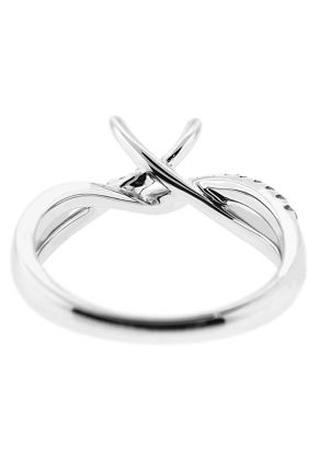 Twist Shank 0.17ct Diamond Engagement Ring in 18K White Gold