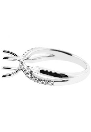 Twist Shank 0.17ct Diamond Engagement Ring in 18K White Gold