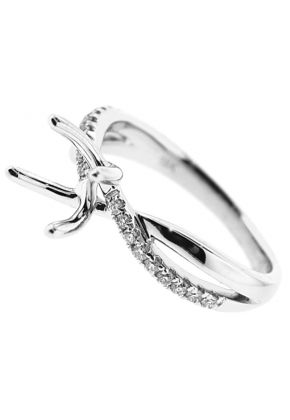 Twist Shank 0.17ct Diamond Engagement Ring in 18K White Gold