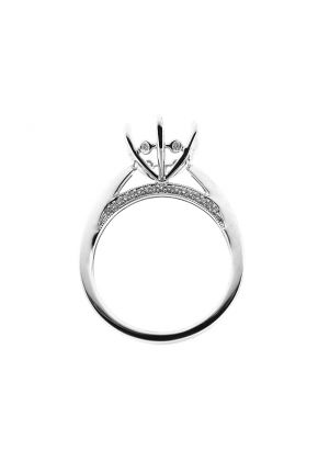 6 Prong Solitaire Diamond Engagement Ring in 18K White Gold