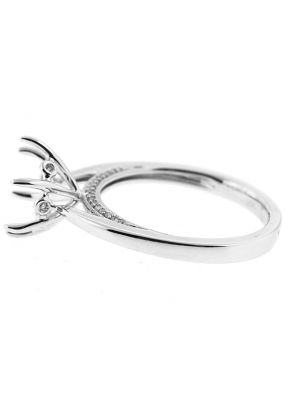 6 Prong Solitaire Diamond Engagement Ring in 18K White Gold