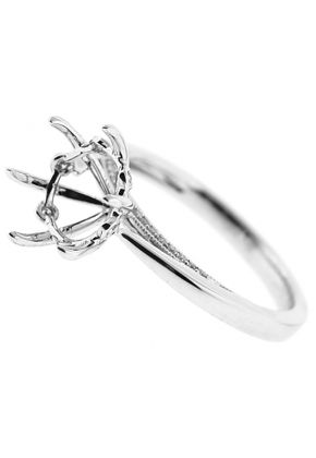 6 Prong Solitaire Diamond Engagement Ring in 18K White Gold