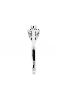 Past Present and Future Halo Diamond Engagement Ring in 18K White Gold