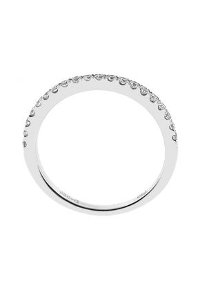 Single Row Micro-Prong Set Band with Round Diamonds in 18k White Gold