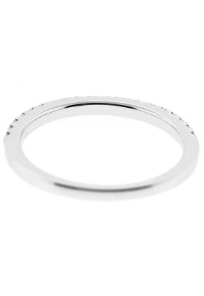 Single Row Micro-Prong Set Band with Round Diamonds in 18k White Gold