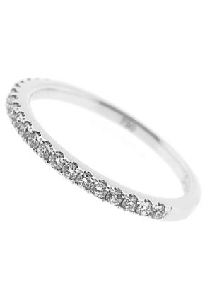 Single Row Micro-Prong Set Band with Round Diamonds in 18k White Gold