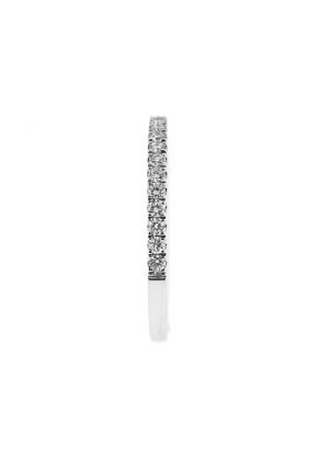 Single Row Micro-Prong Set Band with Round Diamonds in 18k White Gold