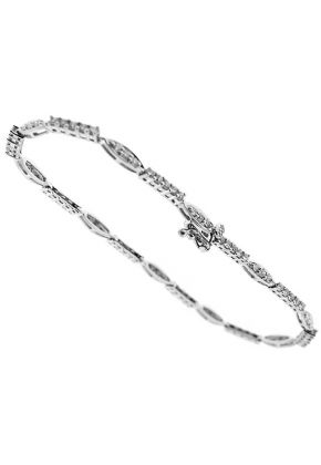 Tennis Bracelet with Preset and Prong Set Diamonds in 18k White Gold
