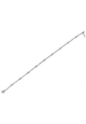 Tennis Bracelet with Preset and Prong Set Diamonds in 18k White Gold