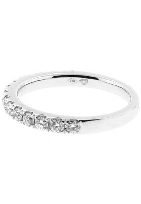 Single Row Band with Round Diamonds Set in 18k White Gold