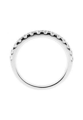 Single Row Band with Round Diamonds Set in 18k White Gold