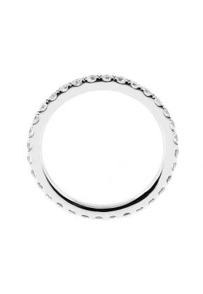 Single Row Eternity Band with Diamonds Set in 18k White Gold