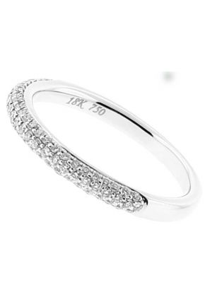 Ladies Wedding Band with Micro Pav?? Set Diamonds in 18k White Gold