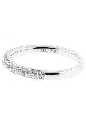 Ladies Wedding Band with Micro Pav?? Set Diamonds in 18k White Gold