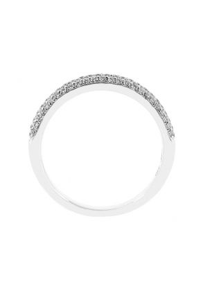 Ladies Wedding Band with Micro Pav?? Set Diamonds in 18k White Gold