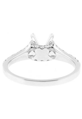 Semi Mount Split Shank Engagement Ring with Diamonds in 18k White Gold