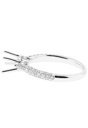 Semi Mount Engagement Ring with Micro Pav?? and Channel Set Diamonds in 18k White Gold