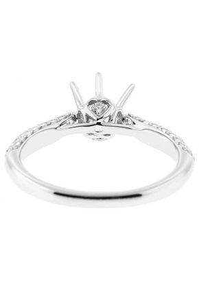 Semi Mount Engagement Ring with Micro Pav?? and Channel Set Diamonds in 18k White Gold