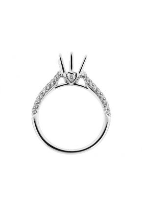 Semi Mount Engagement Ring with Micro Pav?? and Channel Set Diamonds in 18k White Gold
