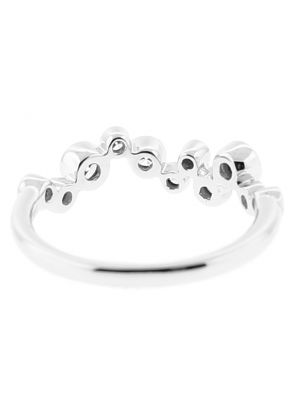 Ladies Geometric Style Fashion Ring with Bezel Set Diamonds in 18k White Gold