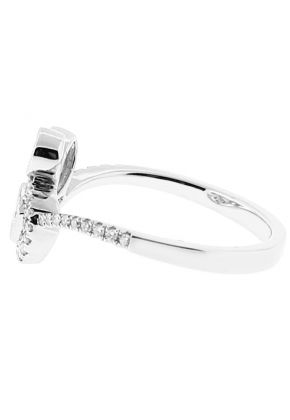 Stylish Ladies Fashion Ring with Micro Prong and Channel Set Diamonds Bordered by Milgrain in 18k White Gold