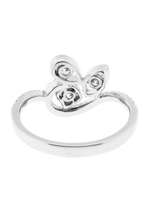 Stylish Ladies Fashion Ring with Micro Prong and Channel Set Diamonds Bordered by Milgrain in 18k White Gold