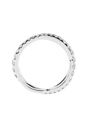 Crossover Twist Style Ladies Eternity Band with Diamonds in 18k White Gold