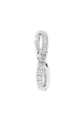 Crossover Twist Style Ladies Eternity Band with Diamonds in 18k White Gold