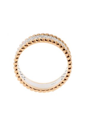 Two Tone Rope Design Eternity Band with Micro Pav?? Set Diamonds in 18k White and Rose Gold