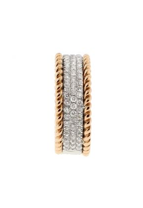 Two Tone Rope Design Eternity Band with Micro Pav?? Set Diamonds in 18k White and Rose Gold