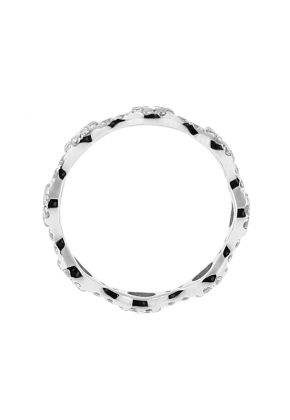 Stylish Ladies Wedding Band with Diamonds in 18kt White Gold