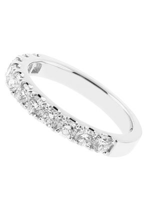 Ladies Single Row Wedding Band with Diamonds in 18k White Gold