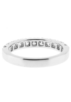 Ladies Single Row Wedding Band with Diamonds in 18k White Gold