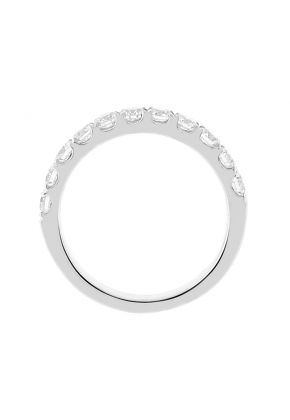 Ladies Single Row Wedding Band with Diamonds in 18k White Gold