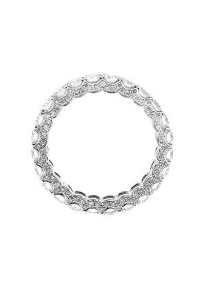 Ladies Single Row Eternity Band with Micro Pav?? Set Diamonds in 18k White Gold