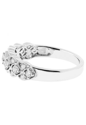 Ladies Vintage Inspired Openwork Fashion Ring with Channel Set Diamonds in 18kt White Gold