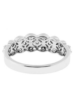 Ladies Vintage Inspired Openwork Fashion Ring with Channel Set Diamonds in 18kt White Gold