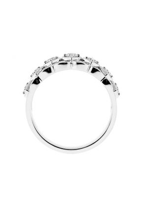 Ladies Vintage Inspired Openwork Fashion Ring with Channel Set Diamonds in 18kt White Gold