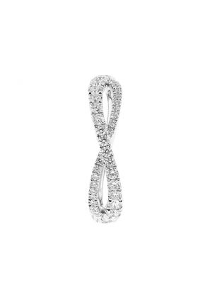 Crossover Twist Ladies Eternity Band with Diamonds in 18k White Gold
