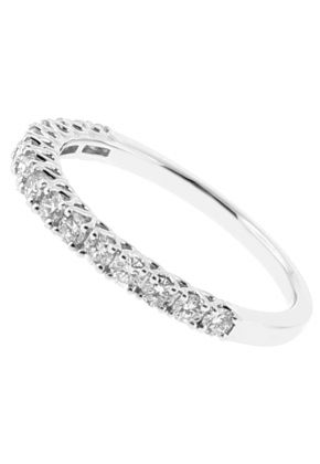 Ladies Single Row Wedding Band with Drop Design Openwork in 18k White Gold