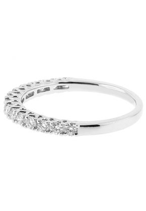 Ladies Single Row Wedding Band with Drop Design Openwork in 18k White Gold