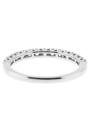 Ladies Single Row Wedding Band with Drop Design Openwork in 18k White Gold