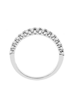 Ladies Single Row Wedding Band with Drop Design Openwork in 18k White Gold