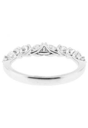Ladies Wedding Band with Round and Pear Shaped Diamonds in 18kt White Gold