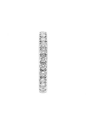 Ladies Single Row Eternity Band with Diamonds in 18kt White Gold
